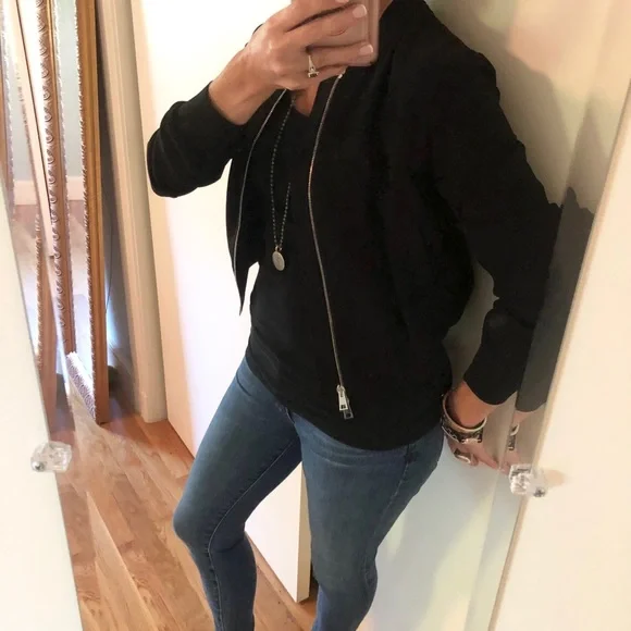 Theory Crepe Bomber Jacket - Picture 7 of 16